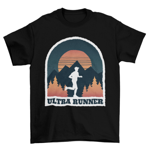Ultra runner Athlete mountains man silhouette running Sports Hobby