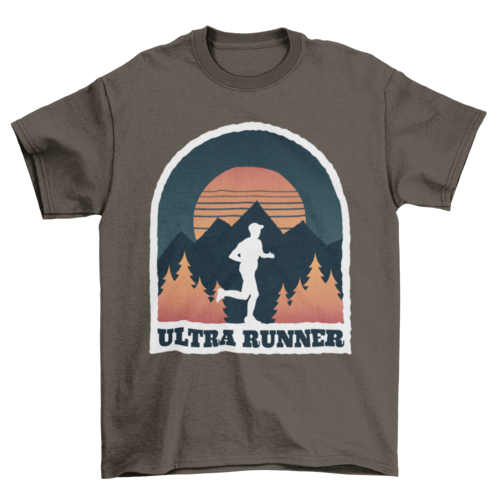 Ultra runner Athlete mountains man silhouette running Sports Hobby