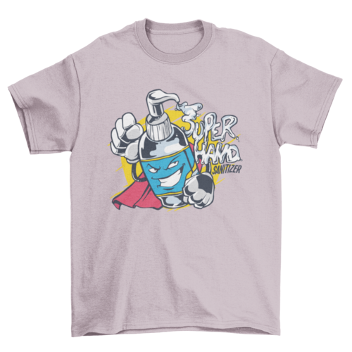 Super Hand Sanitizer Cartoon, Wash your Hand Health message t-shirt